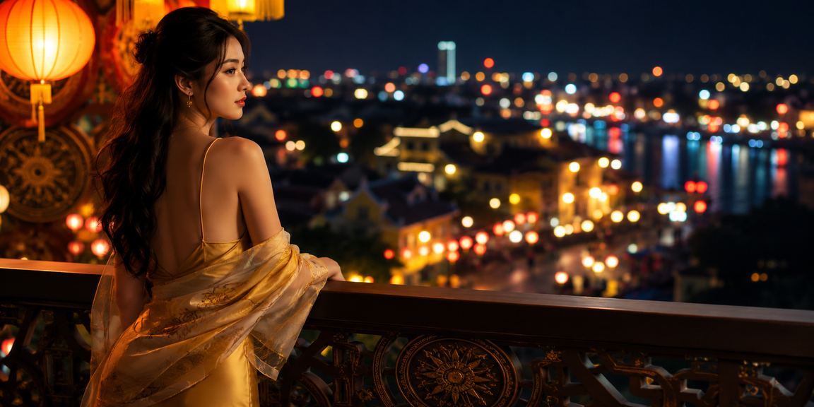 Quang cảnh giải trí ban đêm tại Huế với ánh đèn rực rỡ gợi cảm giác casino sôi động