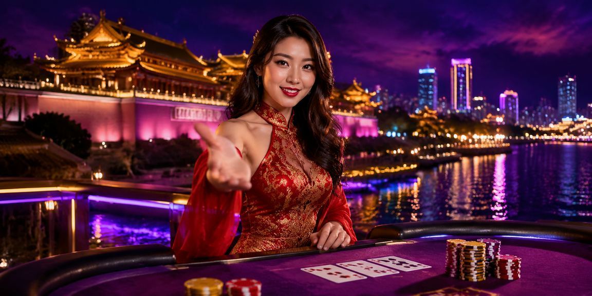 Sảnh baccarat neon tại Sài Gòn với không khí sôi động về đêm
